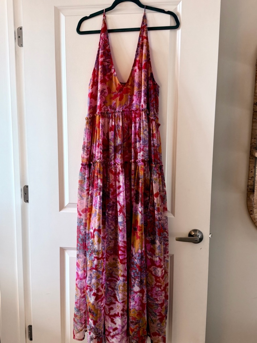 Free People Juliana Chiffon Maxi Dress in Cherry Combo - Picture 13 of 16